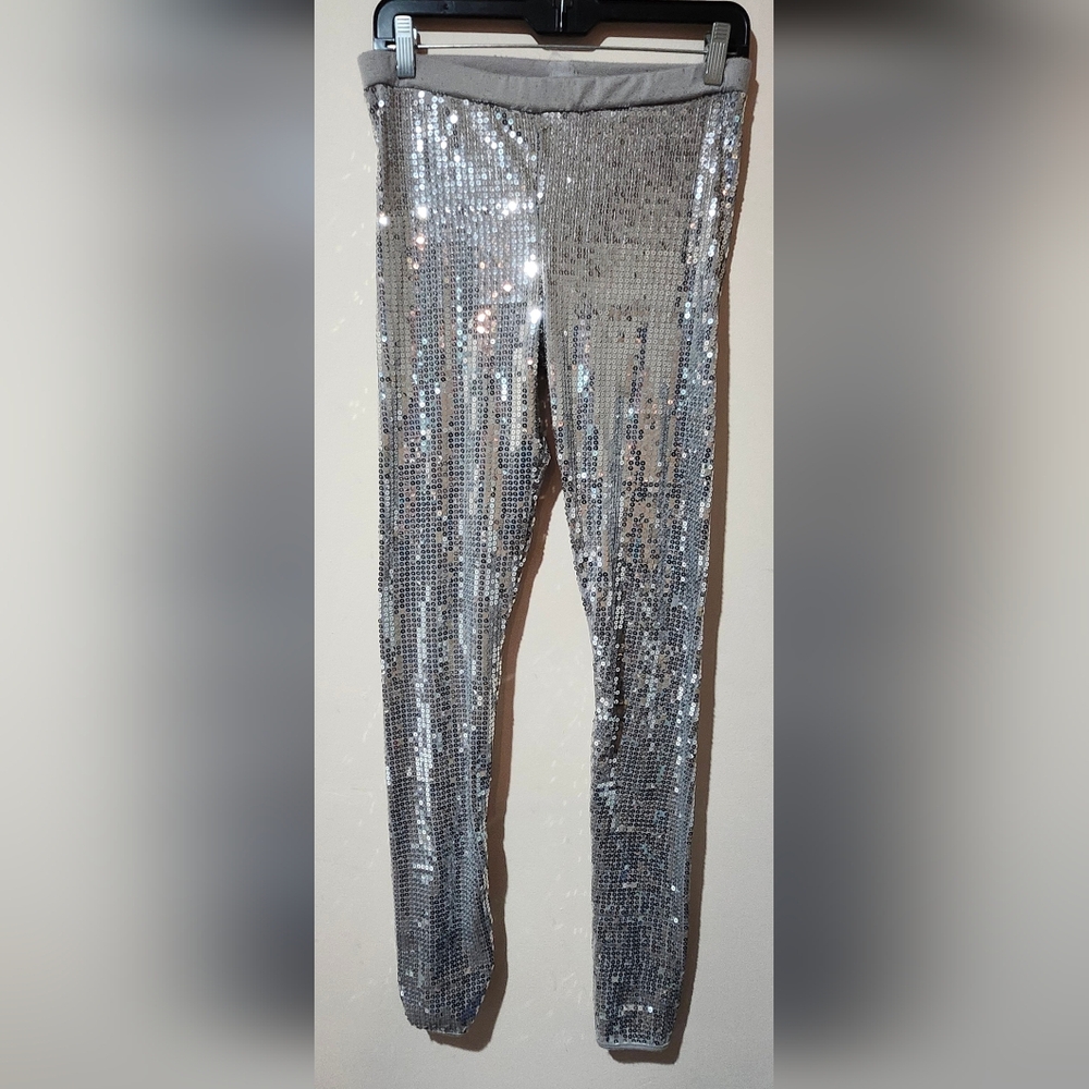 Silver Sequin Women's Leggings